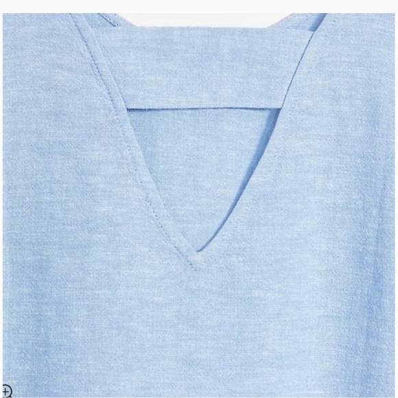 LOFT Barback Cropped Chambray Shell, Size L - Picture 4 of 6